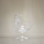 1673 Анабель Бренди ваза с косым резом прозрачная 2072 h-19.1; d-16см
