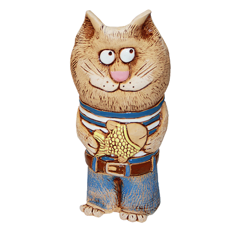 Кот моряк кашпо фигурка керамика 25*12*10 см, 0,6 л *
