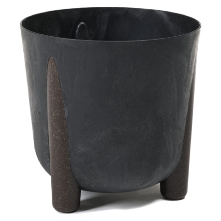 236 Кашпо на ножках FRIDA ECO recycled beton d26; h23см 8,1л черный бетон (czarny beton)