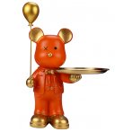 Интерьерный сувенир "Подмигивающий медвежонок", оранжевый, 23*22*30 см Т-2309