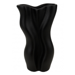 Ваза декоративная керамическая "Волна", черная, 13*8*22.5см ВС-0152