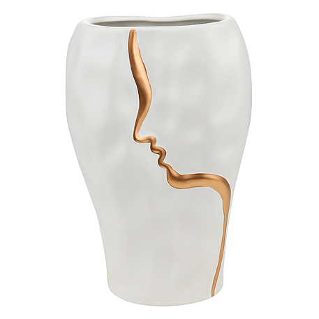 Ваза декоративная керамическая "Мрамор", белая, 11.5*19.5*30.5см ВС-0155