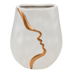 Ваза декоративная керамическая "Мрамор", белая, 16.5*9.5*20.5см ВС-0157