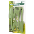 Набор садовых инструментов (совок, лопатка, грабли, вилка) микс цвета