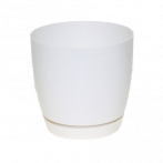 0741-011 Кашпо Toscana+подд.-круг d13; h12,5 см;1.60 л белый *