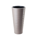 2723-051 Кашпо Sahara SLIM d30;h57см25л с вкладышем жемчужно-коричневый(czaro-bezowy)(вкл.048406) *