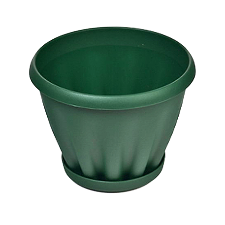 Горшок "Знатный" темно-зеленый с поддоном d140 1 л