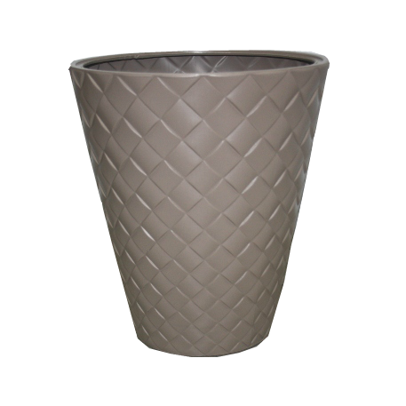 2800-051 Кашпо Makata d30;h32,5 см.14,60 л. с вклад. жемчужно-коричневый(czaro-bezowy)(вкл.048406)*