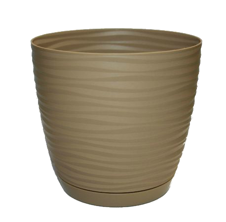 3010-002 Кашпо Sahara petit с прикреп. подд. d13; h11,8 см; 1,00л кофе (cafe latte) *