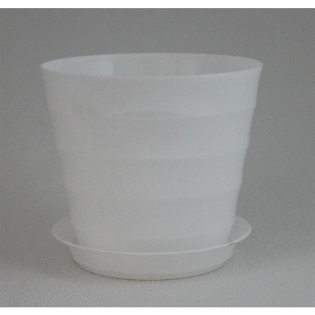 ЛР11-10 Лаура 0,6л. белый пластиковый горшок d11,5 h10 см, с поддоном *