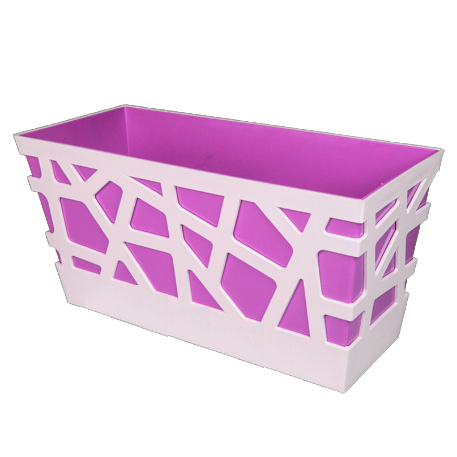 MOSFB0040-608 Балконный ящик MOSAIC d40*17; h20 см 9,8л белый/фуксия (purple/white) (0072) *