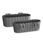DDECZ400-405U Балконный ящик с креплением Boardee Hook d38,3*21,2; h13 см 4,9 л св.серый *