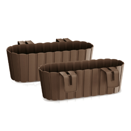 DDECZ400-R222 Балконный ящик с креплением Boardee Hook d38,3*21,2; h13 см 4,9 л корич. (brown) *
