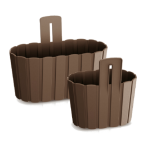 DDES280-R222 Кашпо с креплением овал. Boardee Wall d27,4*15; h20,2 см 3,3 л коричневый (brown)