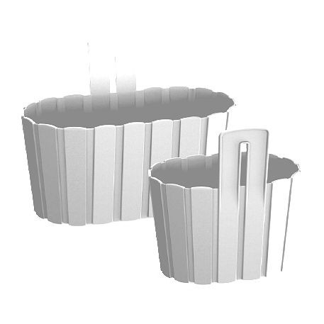 DDES280-S449 Кашпо с креплением овал. Boardee Wall d27,4*15; h20,2 см 3,3 л белый