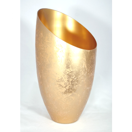 27 1257 2952 Золото-1 Малага ваза малая декоративная со скошенным краем h-245*175; d-13,5см