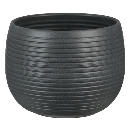 744 Кашпо керам. Graphite Stone d16 см графит (ш/к 6404)