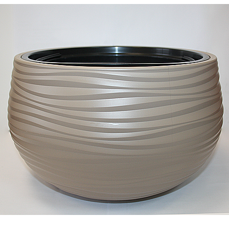 3140-051 Кашпо Sahara ball с вкладышем d30; h20см 12,8л жемчужно-коричневый (szaro-beżowy) *