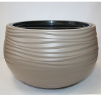 3140-051 Кашпо Sahara ball с вкладышем d30; h20см 12,8л жемчужно-коричневый (szaro-beżowy) *