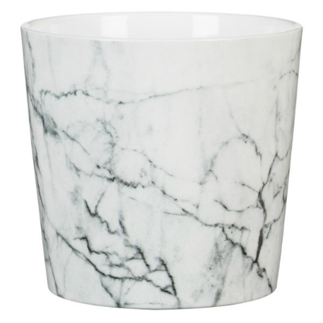 870 Кашпо керам. Cool Marble d13 см белый мрамор (ш/к 4015)