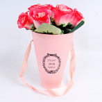 Коробка под цветы "Конус", 16х9х30 см, розовый (W9209) (ш/к 7859) *