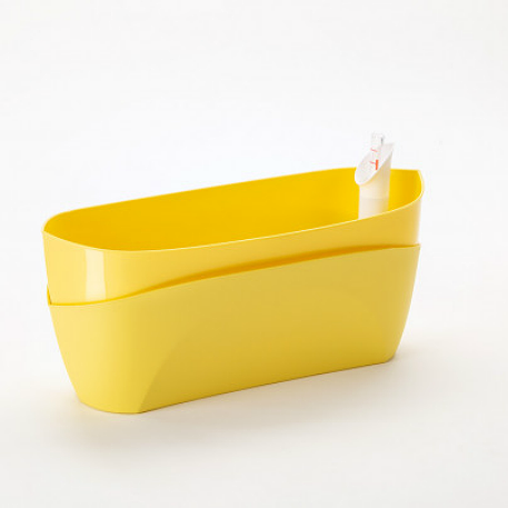 Кашпо овальное с сис. полива Doppio 37,6*16,5*15,5 см св. желтый (yellow) (ш/к 2320)