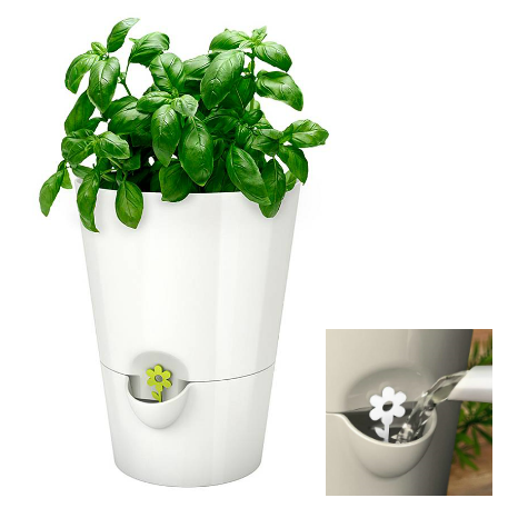 Кашпо FRESH HERBS d13; h17см с индикатором уровня воды белый (white) (ш/к 1153) *