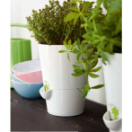 Кашпо FRESH HERBS d13; h17см с индикатором уровня воды белый (white) (ш/к 1153) *