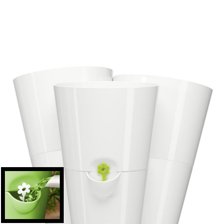 Кашпо на 3 цв. FRESH HERBS 27*25*21 см с индикатором уровня воды белый (white) (ш/к 7467) *