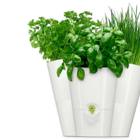 Кашпо на 3 цв. FRESH HERBS 27*25*21 см с индикатором уровня воды белый (white) (ш/к 7467) *
