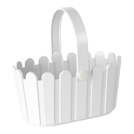 Кашпо с ручкой LANDHAUS basket 28*18*14 см белый (white) (ш/к 5329) *