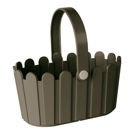 Кашпо с ручкой LANDHAUS basket 28*18*14 см дымчато-коричневый (smokey brown) (ш/к 5754)