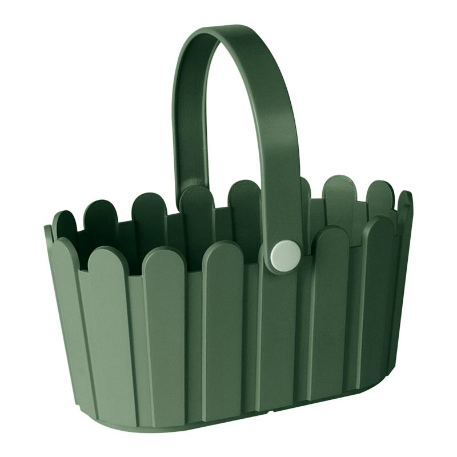 Кашпо с ручкой LANDHAUS basket 28*18*14 см зеленый лист (laurel green) (ш/к 5761) *