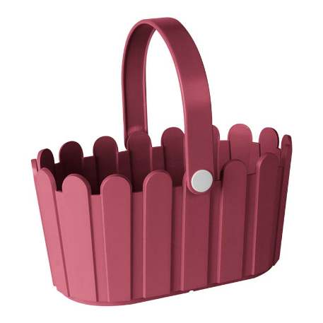 Кашпо с ручкой LANDHAUS basket 28*18*14 см красный (red violet) (ш/к 5778) *