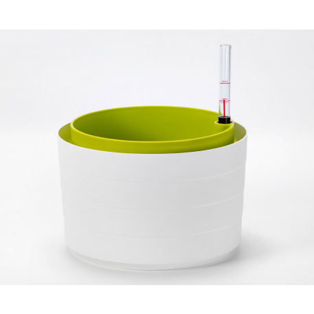 Кашпо с подвесом и с сист. полива Berberis d30;h20см бел.+зел. (white+green) (ш/к 3822) *