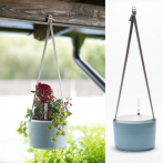 Кашпо с подвесом и с сист. полива Berberis d30;h20см сер.-гол.+белый(gray-blue+white)(ш/к 3839) *