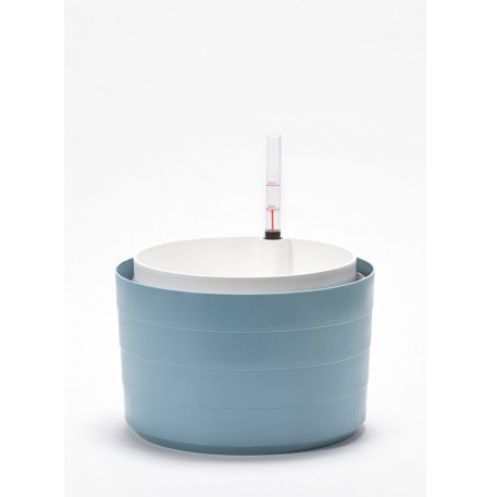 Кашпо с подвесом и с сист. полива Berberis d30;h20см сер.-гол.+белый(gray-blue+white)(ш/к 3839) *