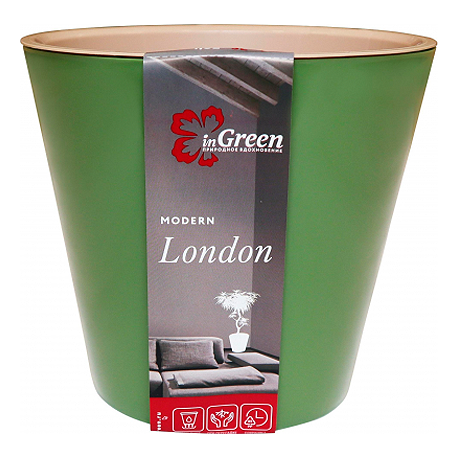 Горшок для цветов London D 12,5 см/1л оливковый