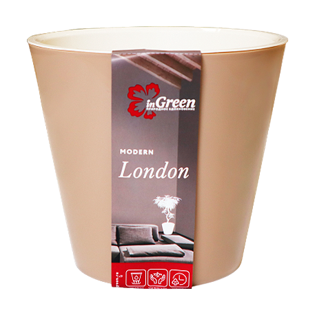 Горшок для цветов London D 160 мм, 1,6 л молочный шоколад