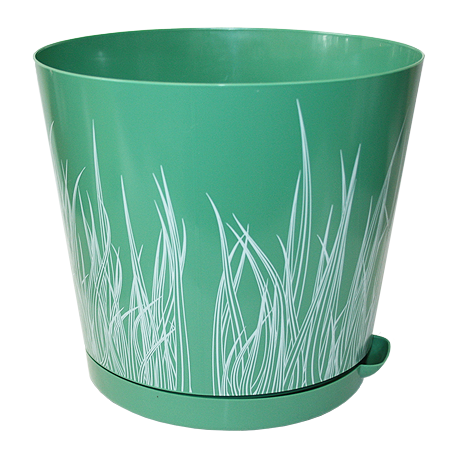 Горшок для цветов Easy Grow D 120 с прикорневым поливом 0,75 л Зелёная трава ()