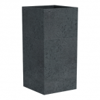 240 Кашпо пластик. высок. C-Cube High Stony Black 28*28; h48 см черный камень (ш/к 2168)