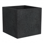 240 Кашпо пластик. квадрат. C-Cube Stony Black 30*30 см 18л. черный камень (ш/к 8249)