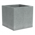 240 Кашпо пластик. квадрат. C-Cube Stony Grey 40*40 см 44л. серый камень (ш/к 8232)