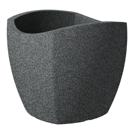 256 Кашпо пластик. Schwarz-Granit d40 см 31л. гранит (подд. 38) (ш/к 3602) *