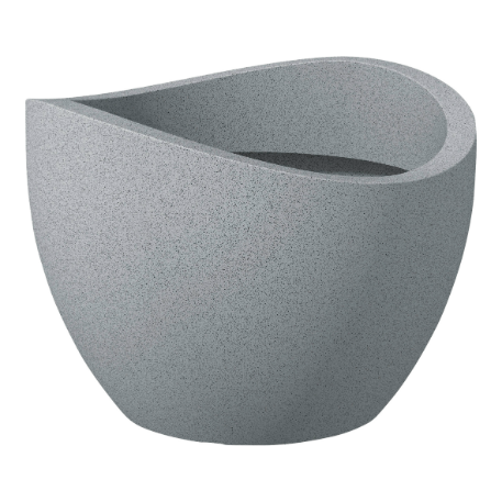 250 Кашпо пластик. Wave Globe Stony Grey d60 см 68л. серый камень (подд. 48) (ш/к 5664)