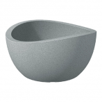 252 Кашпо пластик. Wave Globe Bowl Stony Grey d40 см 12л. серый камень (подд. 38) (ш/к 5671)