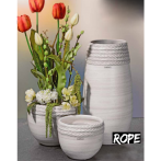385477 Кашпо Kübel Rope soft grey d12; h10cm св. серый (ш/к 3584) *
