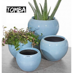 848436 Кашпо Kübel Tomba cielo blue d14; h10 см синий (ш/к 7254) *