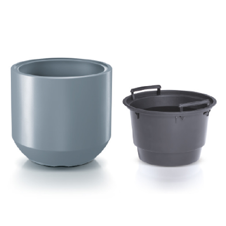 DBHEW400-443U Кашпо HEOS d39; h35 см 18/36 л св. серый (light grey) с вкладышем *