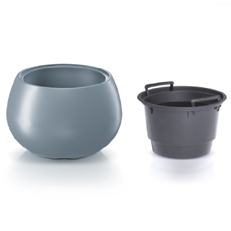 DBHEK400-443U Кашпо HEOS d37; h23 см 8/18 л св. серый (light grey) с вкладышем *